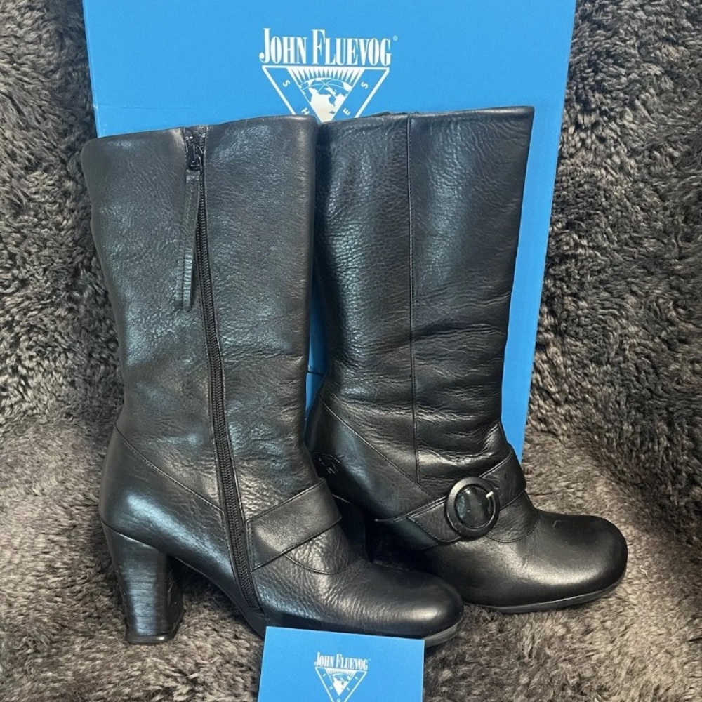 John Fluevog Women's Black Stefani Soprano Heeled Boots